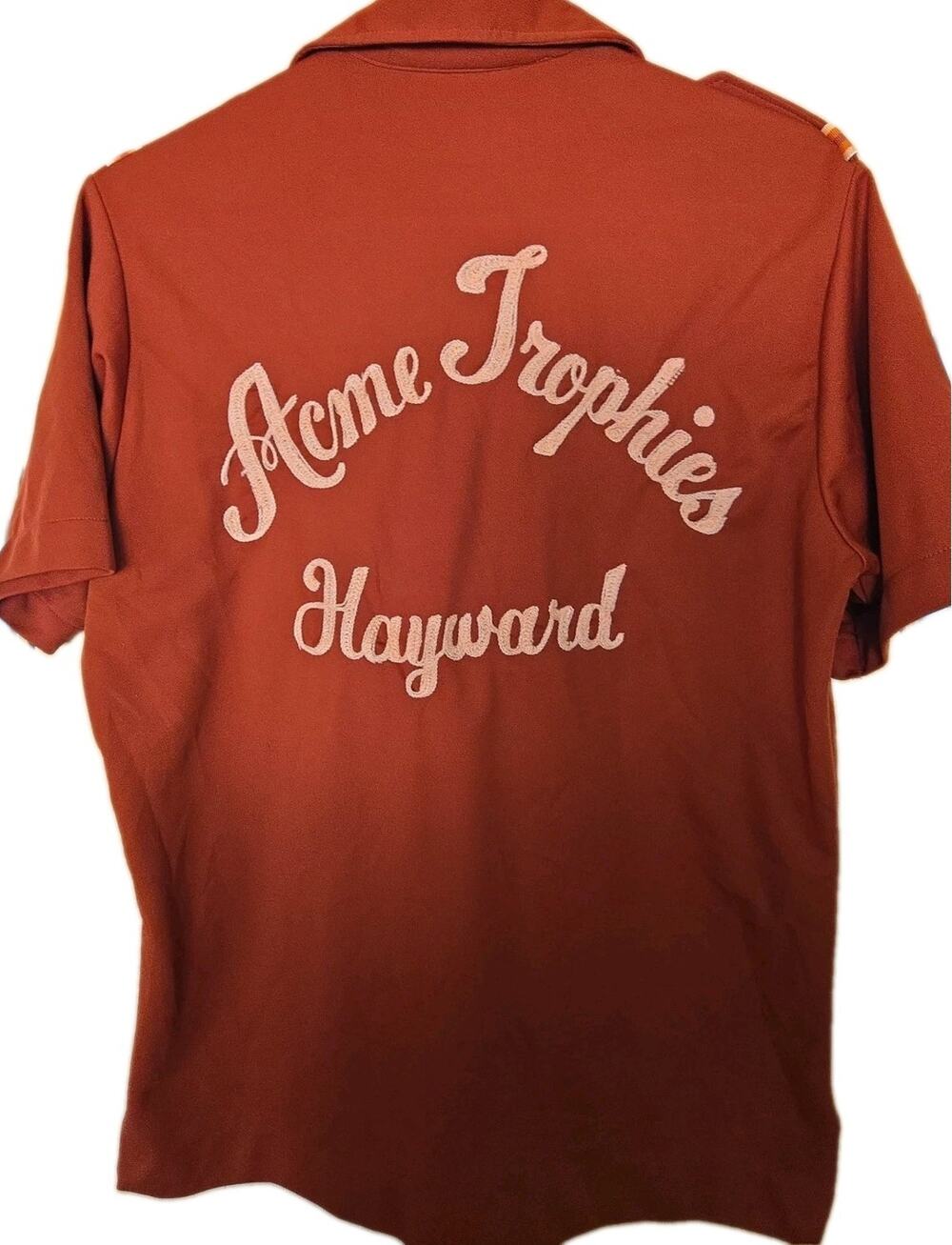 1970s Acme Trophies Hayward Bowling Shirt M King Louie USA Made Chain STITCH